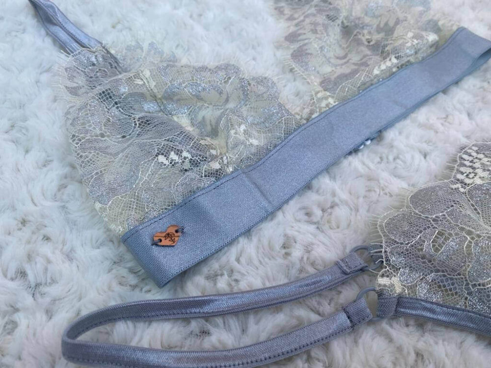 ezüst vaj bralette szett