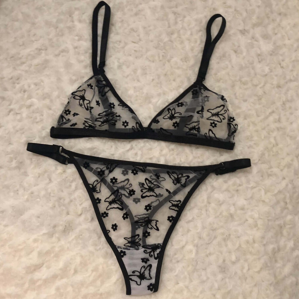 fekete pillangós bralette szett