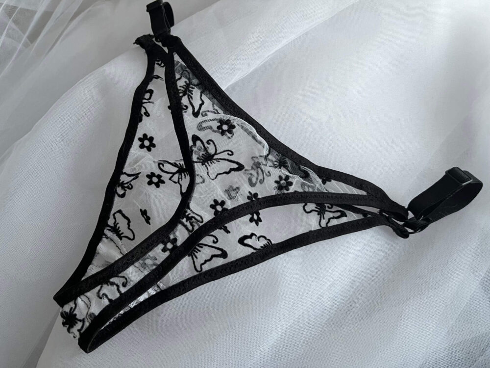 fekete pillangós bralette szett
